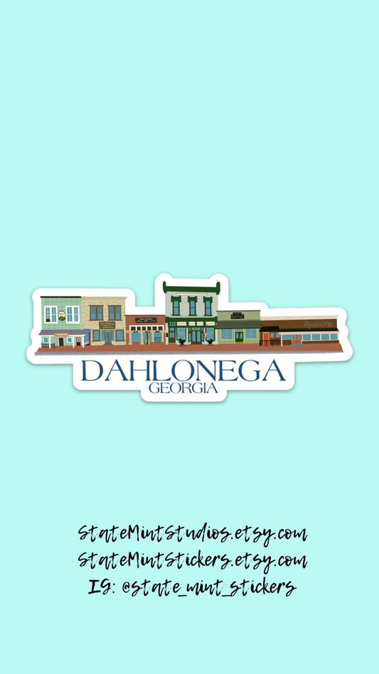 Dahlonega Digital Drawing Sticker / Decal | downtown dahlonega, ung, ngcsu, north georgia, downtown, dahlonega square, waterproof, vinyl