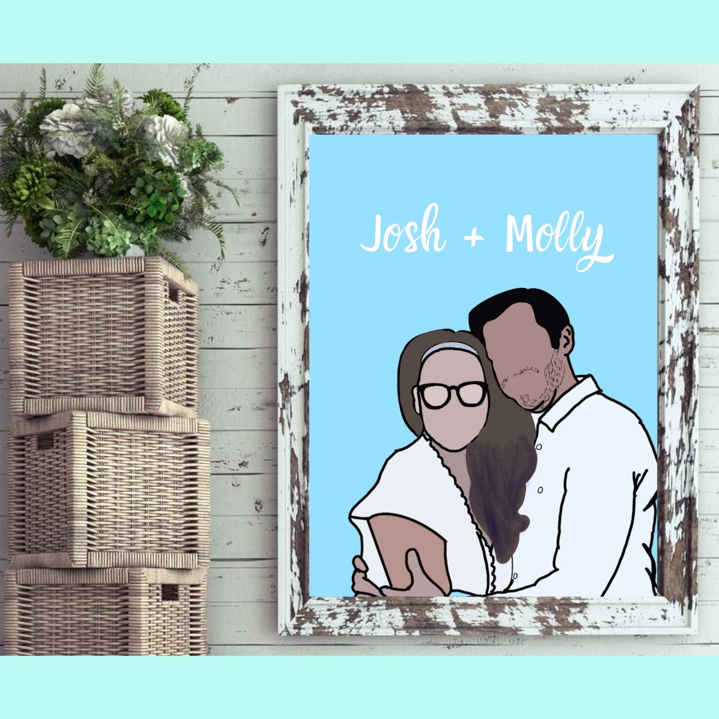 Custom Wedding Portrait from Photo | Faceless Portrait | Digital Portrait