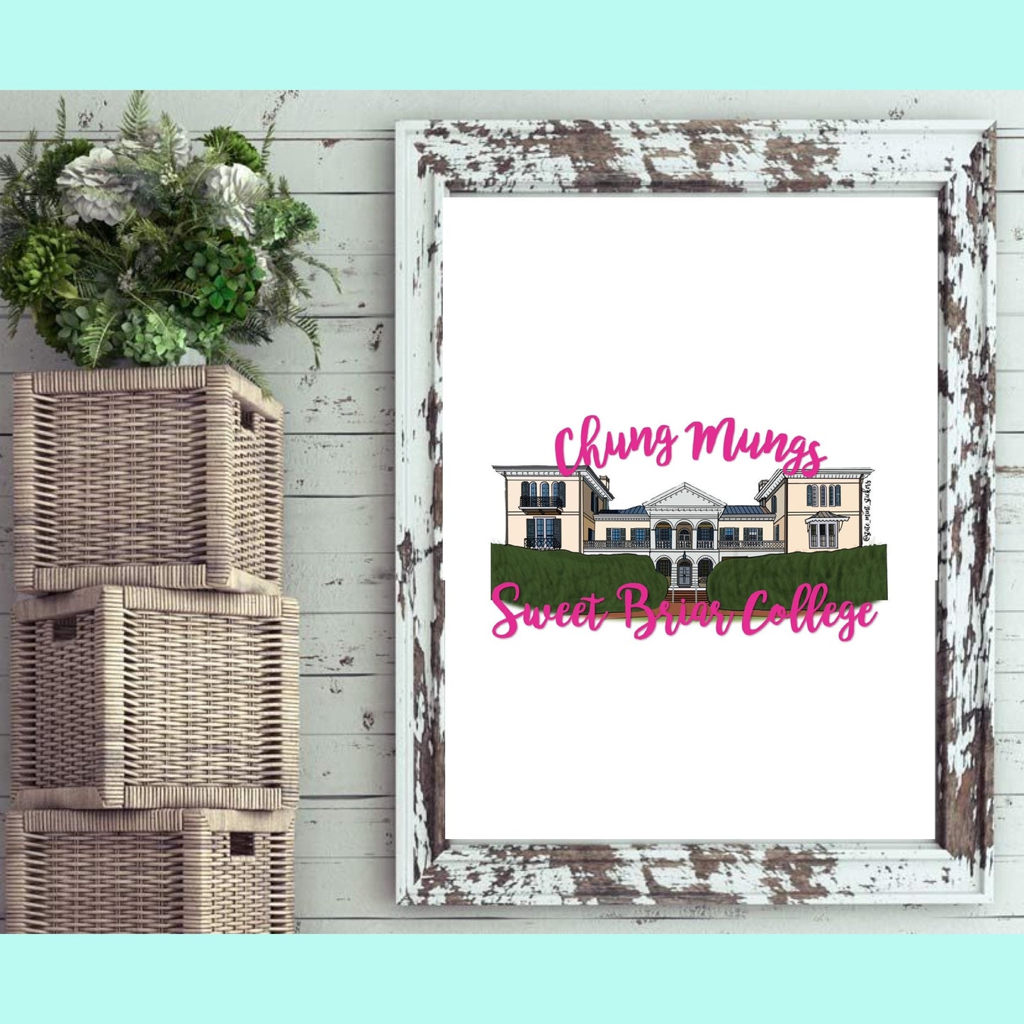 Custom Sorority Or Fraternity House Digital Illustration | 4x6 Print | 8x10 Print | Digital Portrait