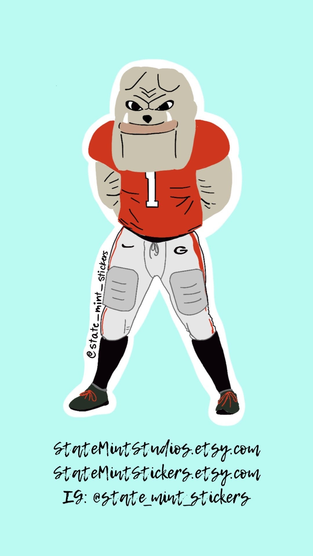 Hairy Dawg | Georgia | Student / Alumni / Graduate Sticker / Decal | Perfect for Car, Laptop, Cooler, Water Bottle, Flask