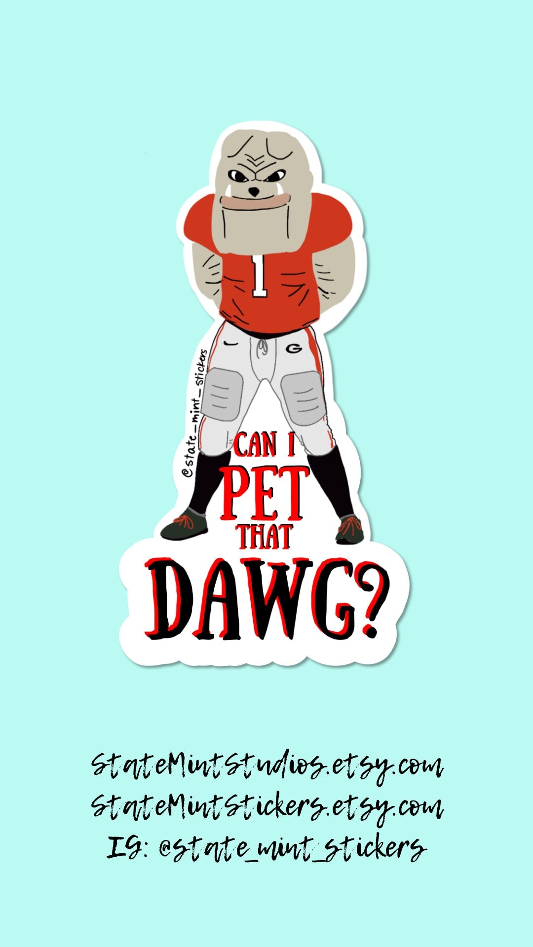 Hairy Dawg | Can I Pet That Dawg  Georgia | Student / Alumni / Graduate Sticker | Perfect for Car, Laptop, Cooler, Water Bottle, Flask Grad