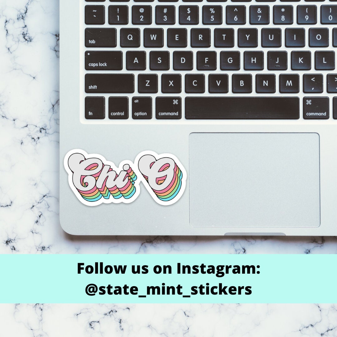 Chi Omega Sorority Rainbow Layers Sticker | 3.5" Die Cut Sticker / Decal for Car, Laptop, and More, for Indoor and Outdoor Use, Waterproof