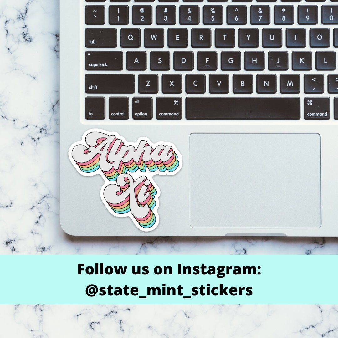 Alpha Xi Delta Sorority Pastel Rainbow Sticker / Decal | 3.5" Wide | For Car, Phone, Laptop, Indoor, outdoor, big little, bid day, bulk