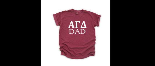 Alpha Gamma Delta | Comfort Colors Short Sleeve Tee | Sorority Dad, Father's Day Gift