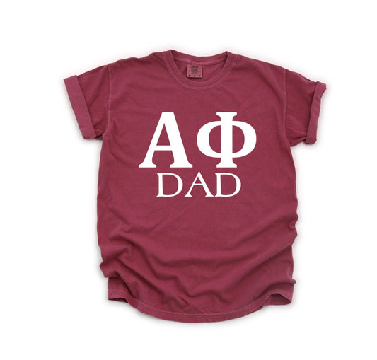 Alpha Phi | Comfort Colors Short Sleeve Tee | Sorority Dad, Father's Day Gift