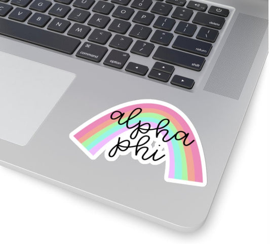 Alpha Phi Retro Rainbow Sorority Sticker / Decal | 3.5" Wide