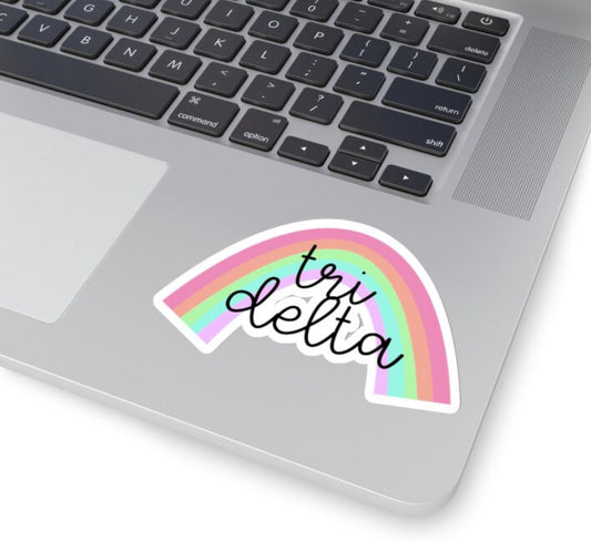 Delta Delta Delta Tri Delta Sorority Rainbow Sticker / Decal | Official Licensed Product  | 4” Wide