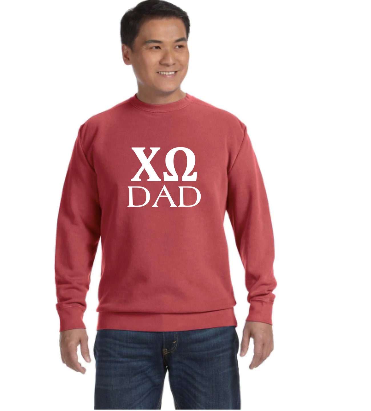Chi Omega | Comfort Colors Crewneck Pullover Sweatshirt | Chi Omega Dad, Father's Day Shirt, Sorority Dad