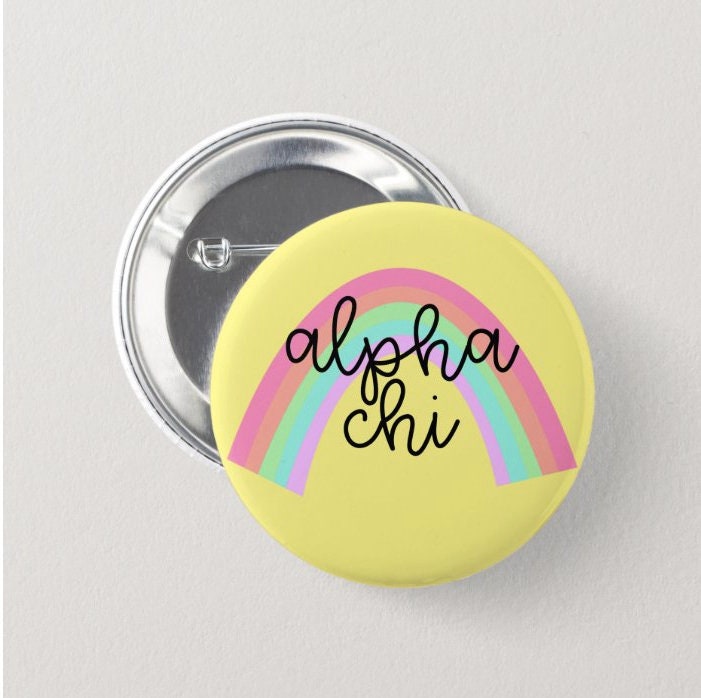 Alpha Chi Omega Sorority Greek Letter Pin Buttons