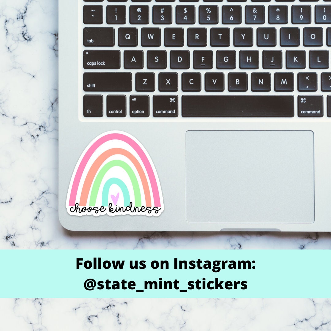 CHOOSE KINDNESS Pastel Rainbow Sticker / Decal | 4" Tall