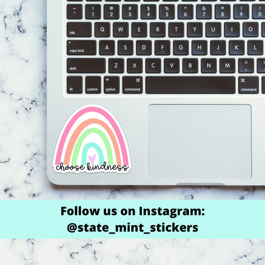 CHOOSE KINDNESS Pastel Rainbow Sticker / Decal | 4" Tall