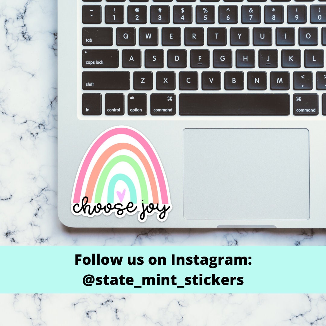 CHOOSE JOY Pastel Rainbow Sticker / Decal | 4" Tall | Positive Affirmations