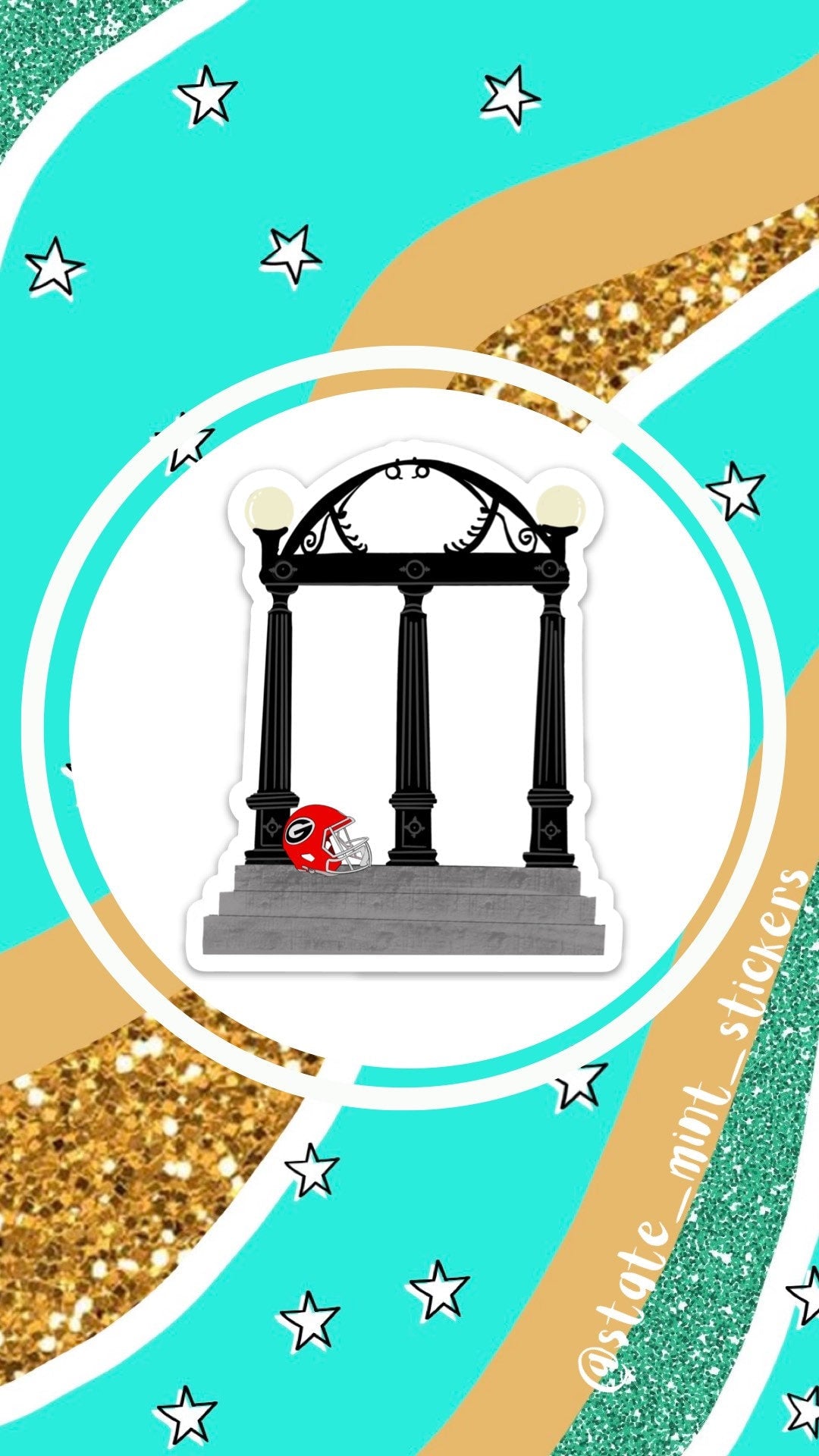 Georgia Arches Sticker / Decal | For Student / Alumni / Graduate / Fan | Perfect for Car, Laptop, Cooler, Water Bottle, Flask