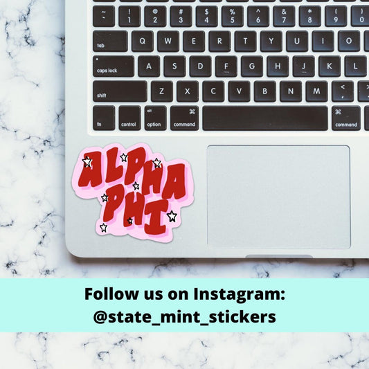 Alpha Phi Sorority ΑΦ Stars  Sticker | 3.5" Wide | Official Licensed Product