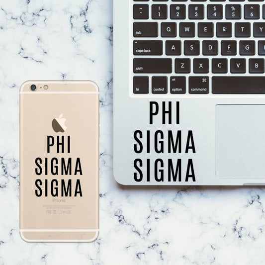 Phi Sigma Sigma Sorority Vinyl Transfer Decal / Sticker | Waterproof for Car, Laptop, Water Bottle, Cooler, laptop sticker car decal