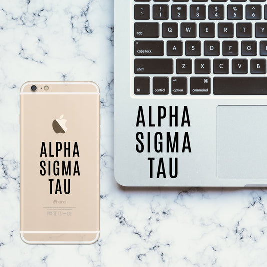 Alpha Sigma Tau Sorority Vinyl Transfer Decal / Sticker | Waterproof for Car, Laptop, Water Bottle, Cooler