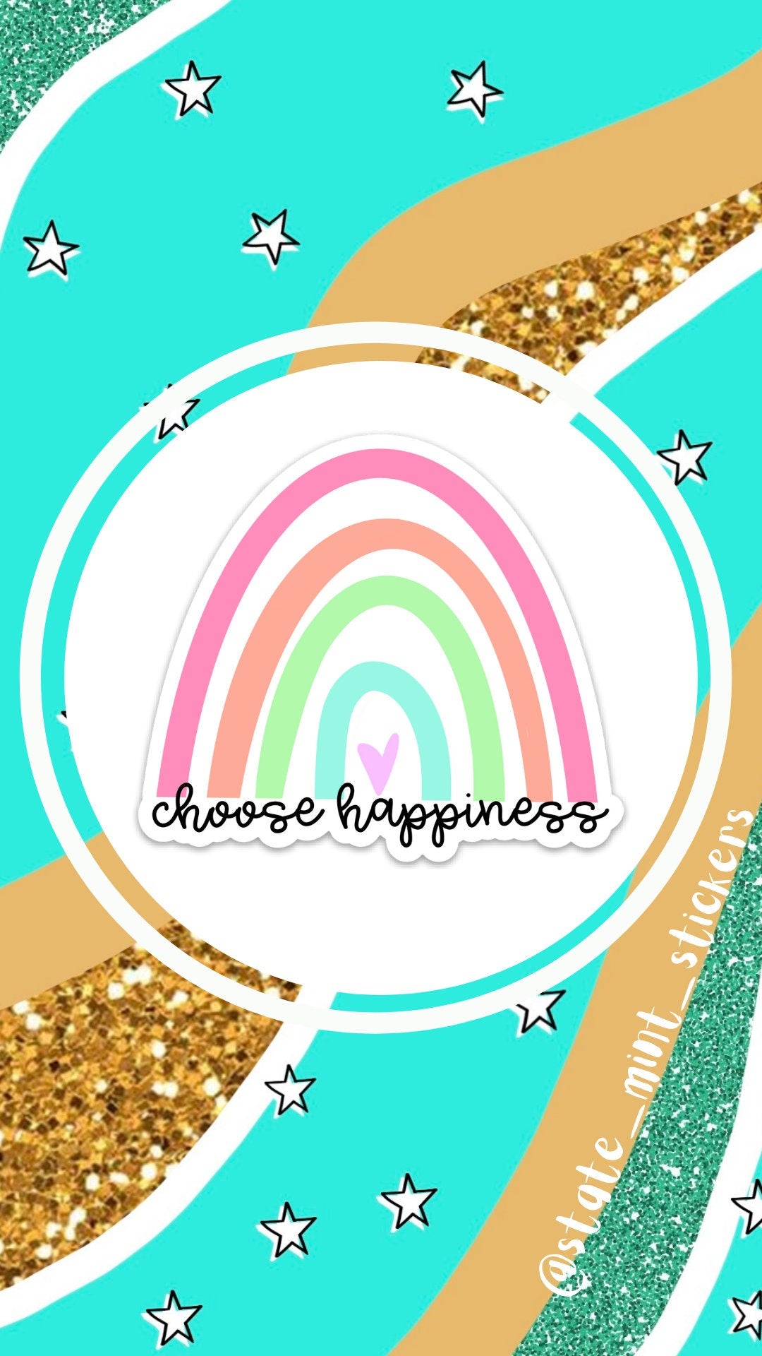CHOOSE HAPPINESS Pastel Rainbow Sticker / Decal | 4" Tall | Positive Affirmations / Planner Sticker