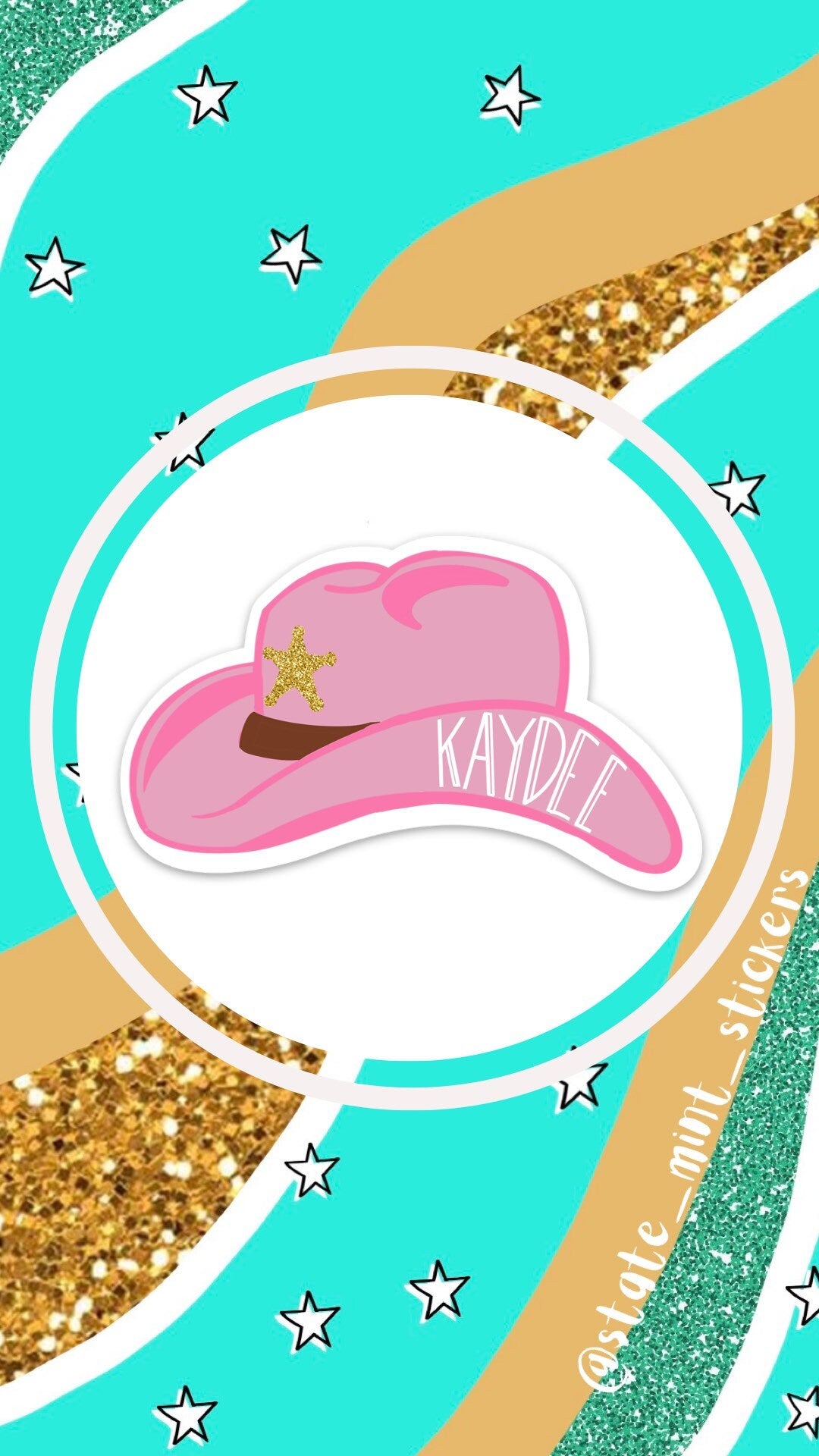 Kappa Delta Sorority Kaydee Pink Cowgirl Hat YeeHaw Howdy Sticker  / Decal |  for Car, Laptop, Mug, Cup, Cooler, Planner