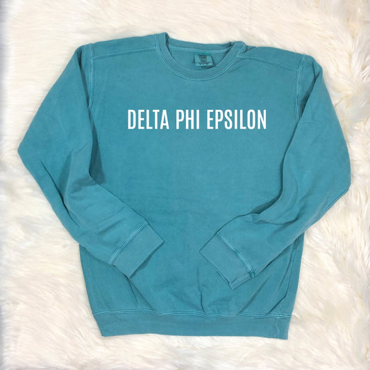Delta Phi Epsilon | Comfort Colors Crewneck Sweatshirt  | College, University, Custom State, Sorority Sister, House Mom, Bid Day, Big Little