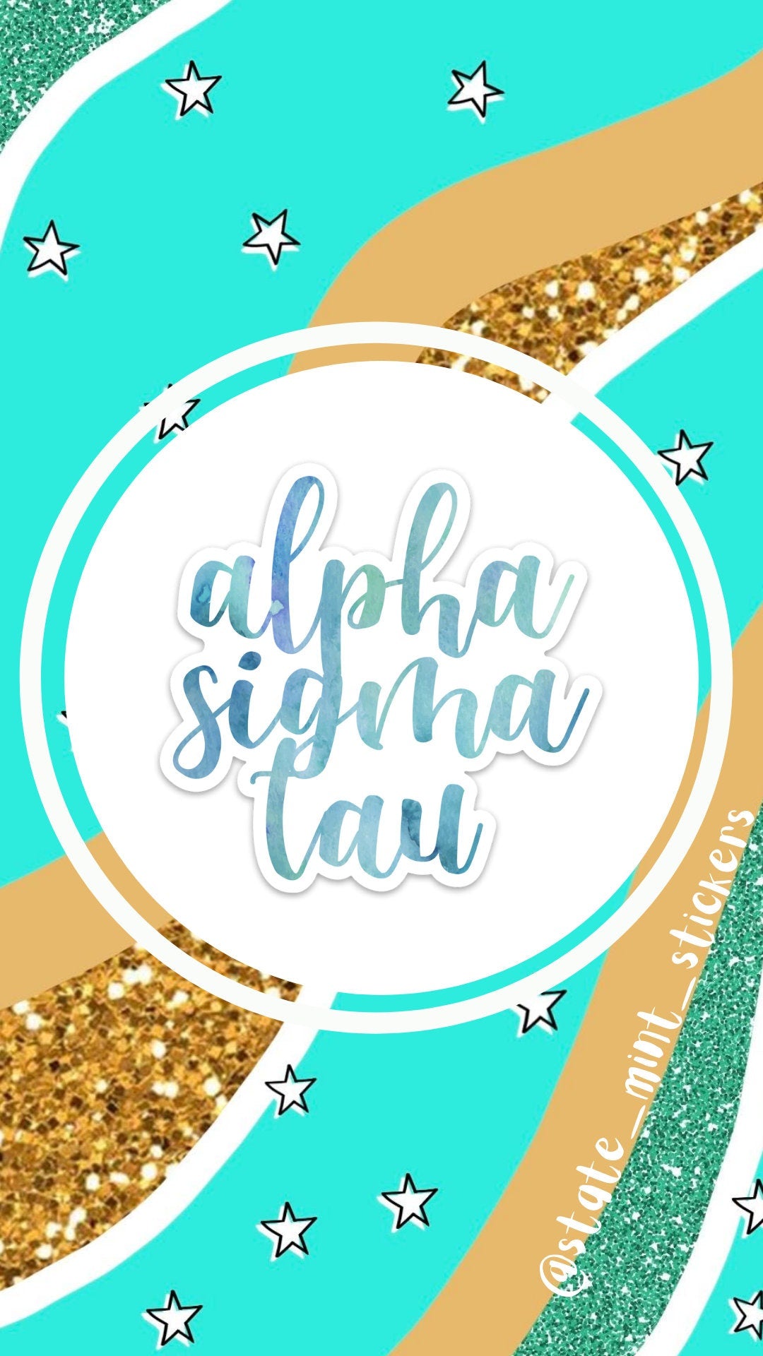 Alpha Sigma Tau Sorority Ombre Gradient Sticker  | 4" Wide