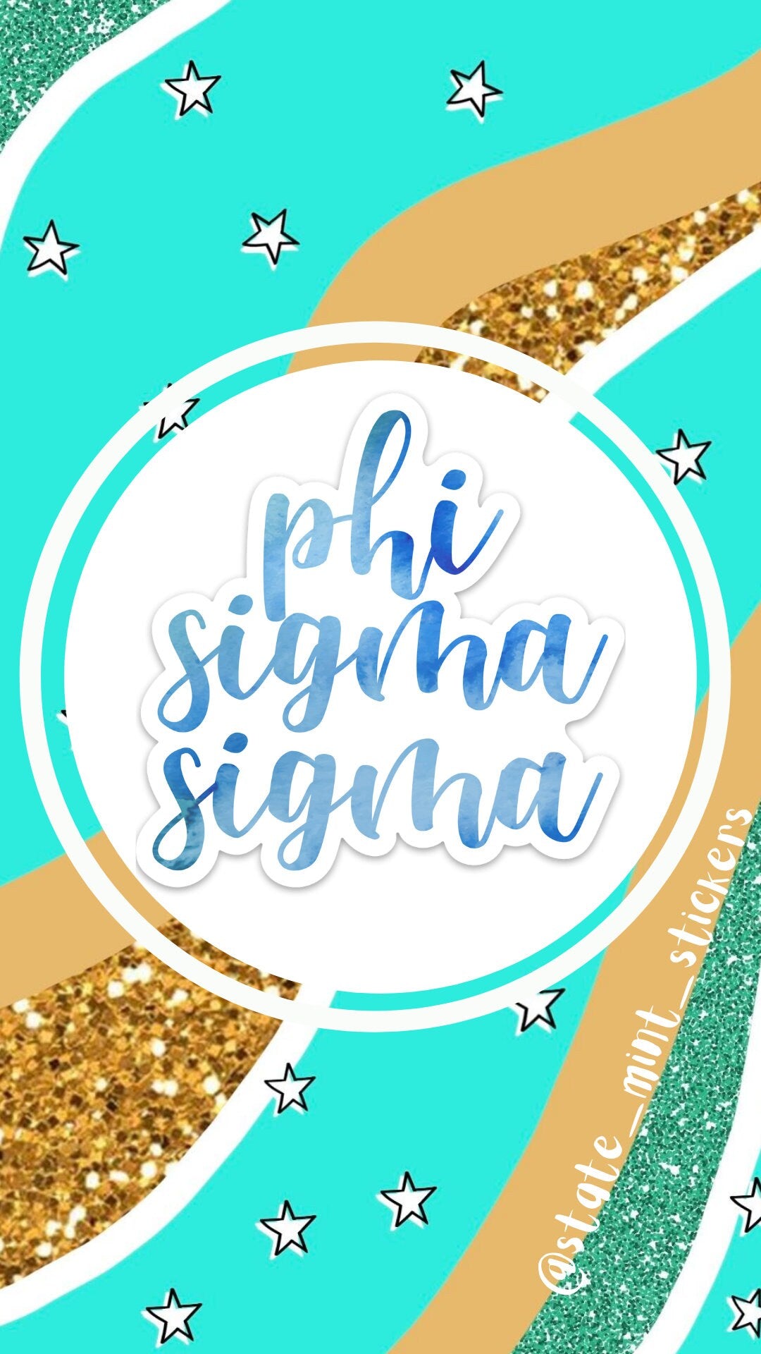 Phi Sigma Sigma Sorority Watercolor Sticker  | 4" Wide