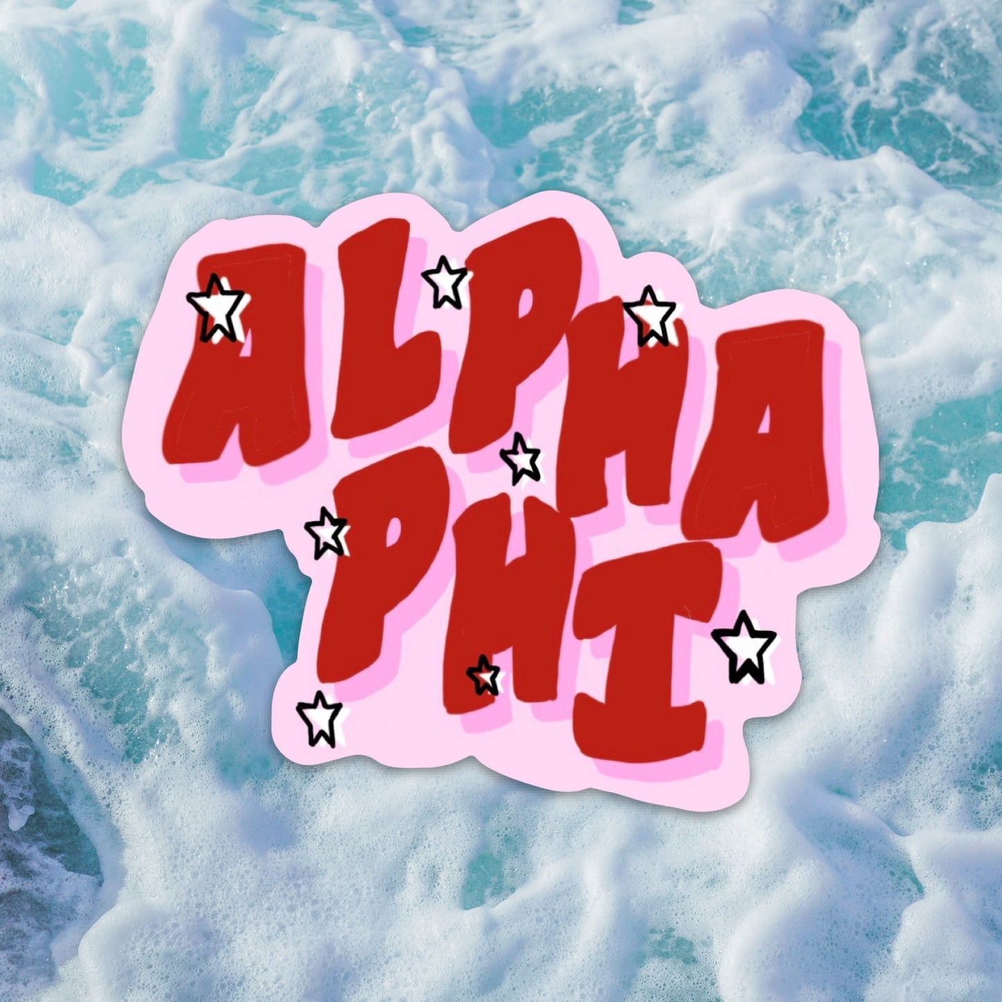 Alpha Phi Sorority ΑΦ Stars  Sticker | 3.5" Wide | Official Licensed Product
