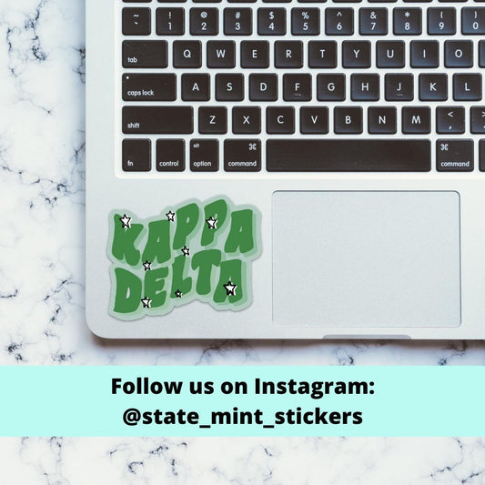 Kappa Delta Sorority ΚΔ Stars Sticker / Decal for Car, Laptop, Water Bottle, Mug and More