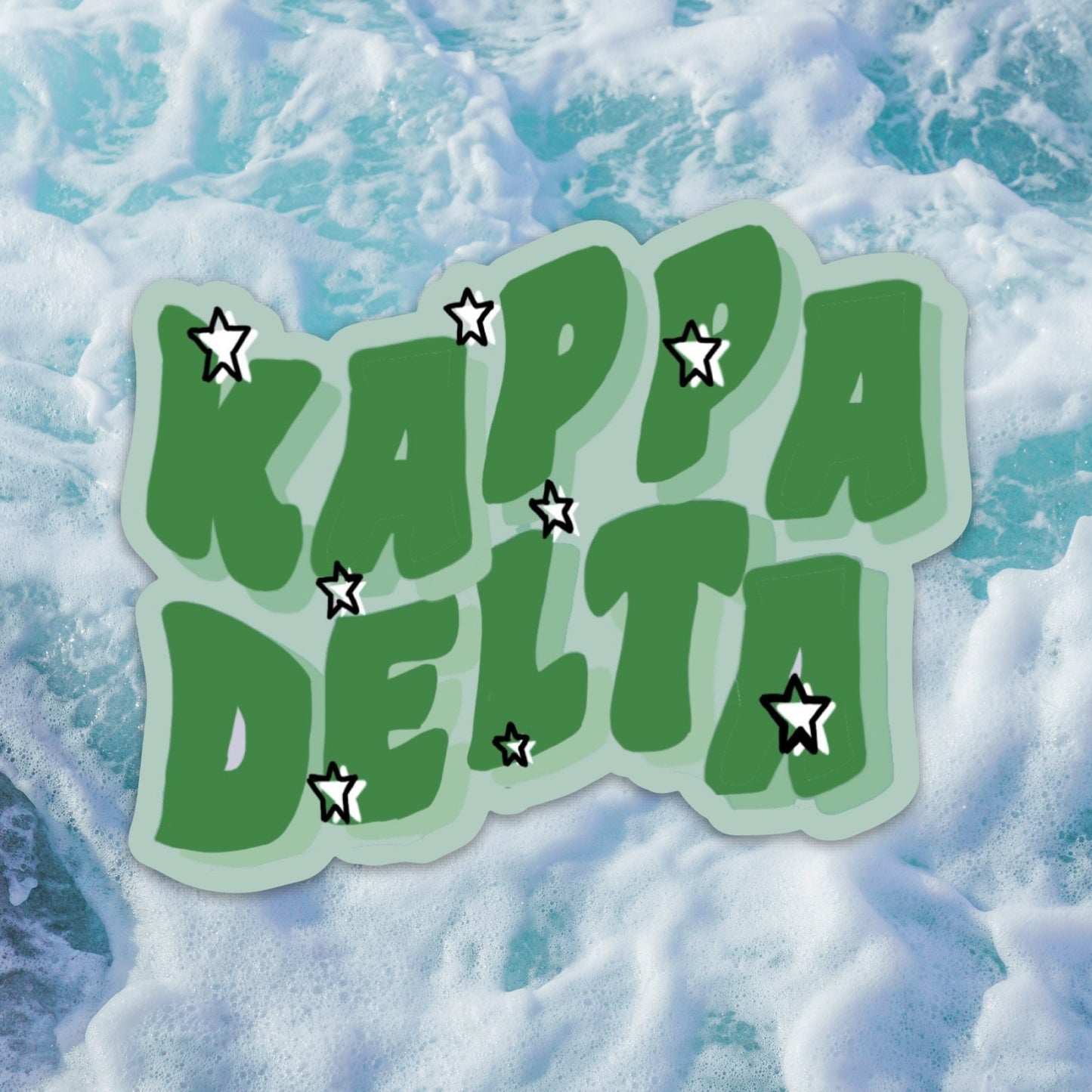 Kappa Delta Sorority ΚΔ Stars Sticker / Decal for Car, Laptop, Water Bottle, Mug and More