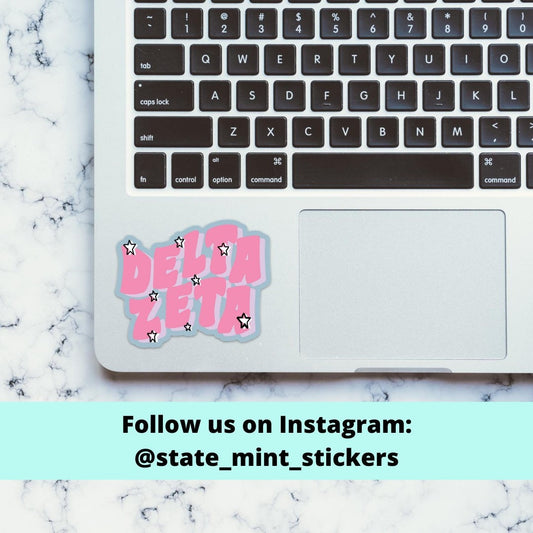 Delta Zeta Sorority Groovy Stars Sticker