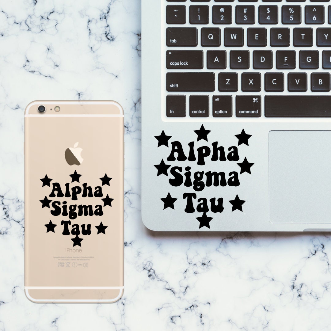 Alpha Sigma Tau Sorority  Star Vinyl Transfer Decal / Sticker | Waterproof for Car, Laptop, Water Bottle, Cooler