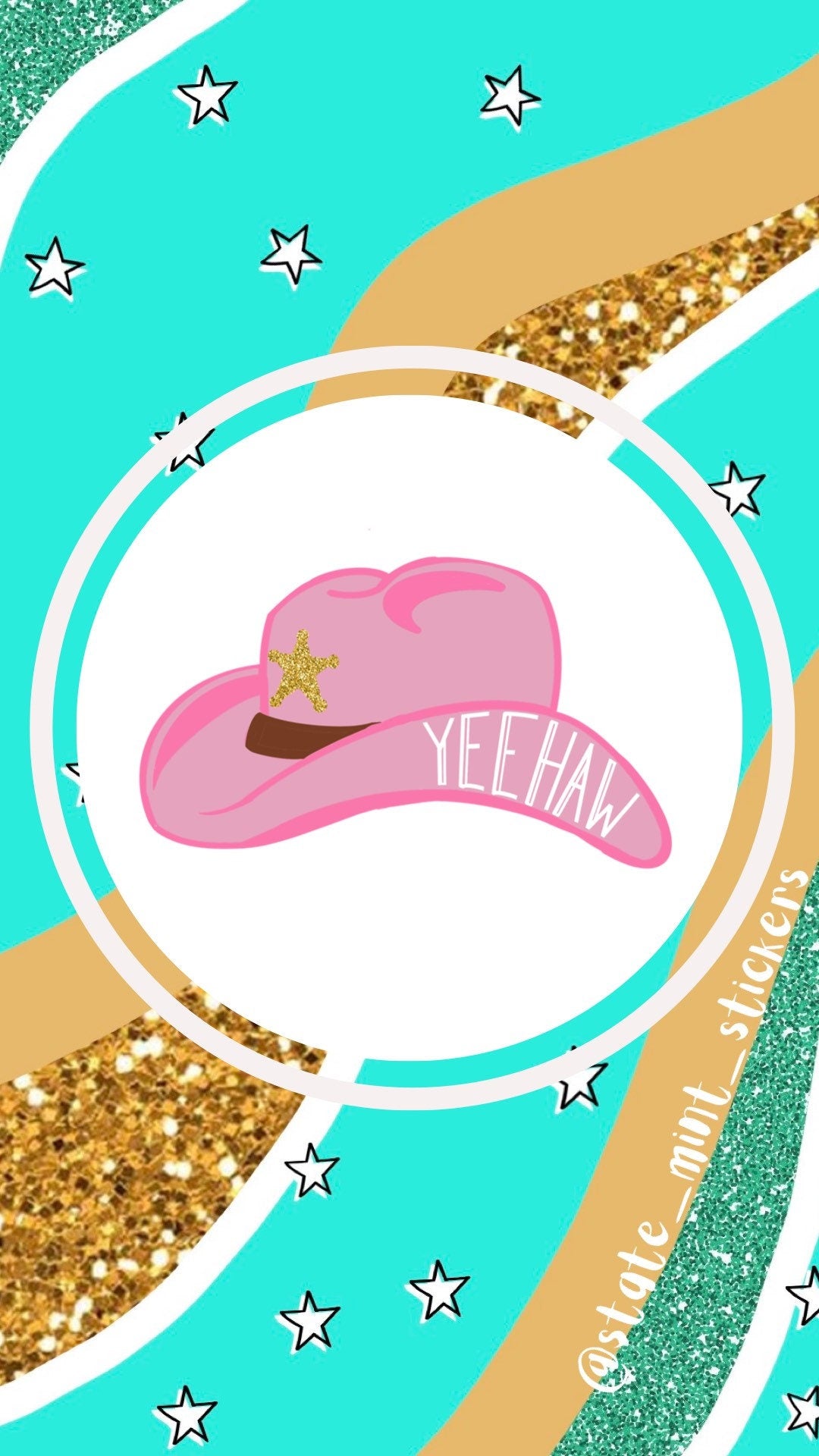 Pink Cowgirl Hat YeeHaw Sticker / Decal for Laptop, Water Bottle, Yeti, Car, Window, Indoor / Outdoor