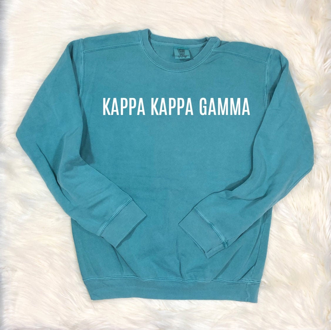 Kappa Kappa Gamma | Comfort Colors Crewneck Sweatshirt  | Sorority Sister, House Mom, Bid Day, Big Little Gift, greek letters, sweater, gift