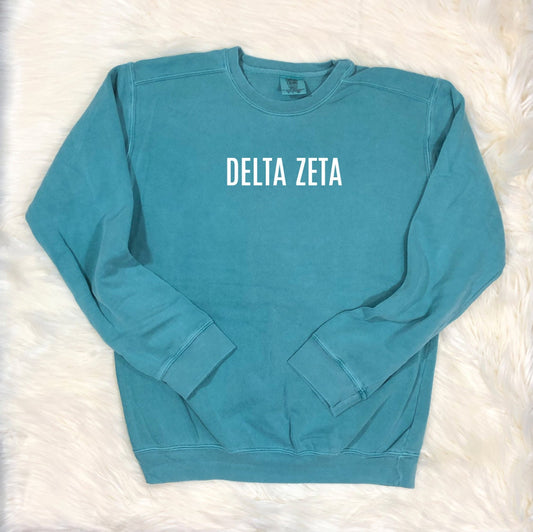 Delta Zeta | Comfort Colors Crewneck Sweatshirt  | College, University, Custom State, Sorority Sister, House Mom, Bid Day, Big Little