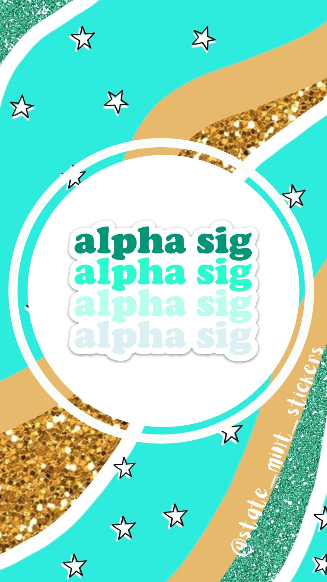 Alpha Sigma Tau / Alpha Sigma Alpha Sorority Ombre Gradient Sticker  | 4" Wide