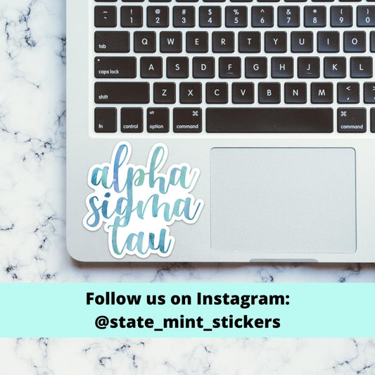 Alpha Sigma Tau Sorority Ombre Gradient Sticker  | 4" Wide