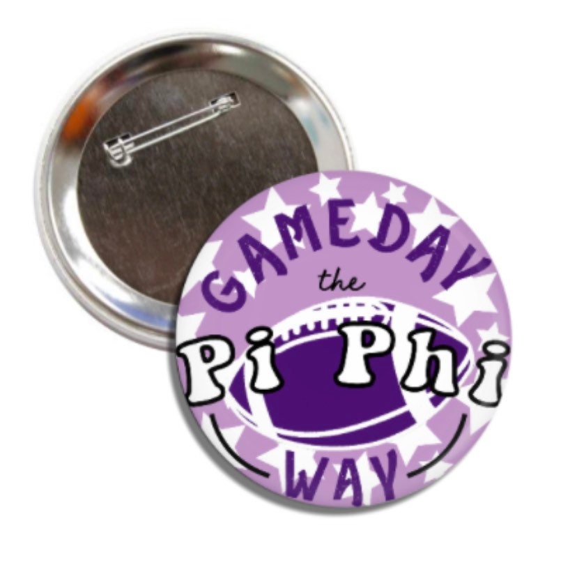 Pi Beta Phi Sorority Gameday Football Pin Buttons