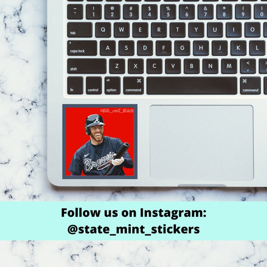Freddie Freeman Sticker | Braves Sticker | World Series Sticker | Custom Portrait Sticker | For Car, Laptop, Cooler, Flask, Water Bottle