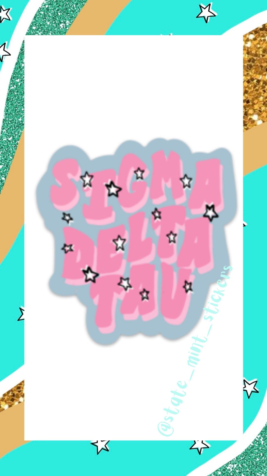 Sigma Delta Tau / Sig Tau / Sig Delt / SDT Pastel Stars Sorority Sticker / Decal | 4" Wide