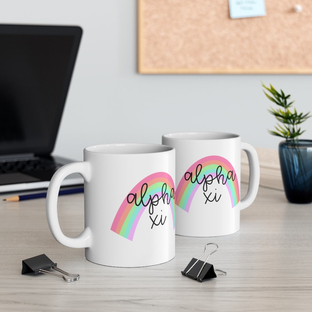 Alpha Xi Delta Sorority AXD Ceramic 11oz Coffee Mug | Perfect Big Little Bid Day New Member Gift