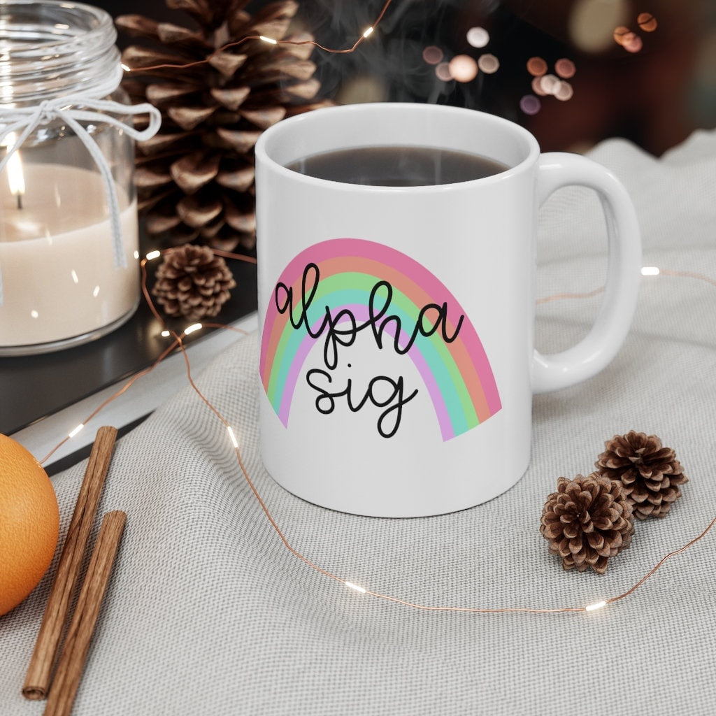 Alpha Sigma Alpha | Alpha Sigma Tau | Sorority Ceramic 11oz Coffee Mug | Perfect Big Little Bid Day New Member Gift