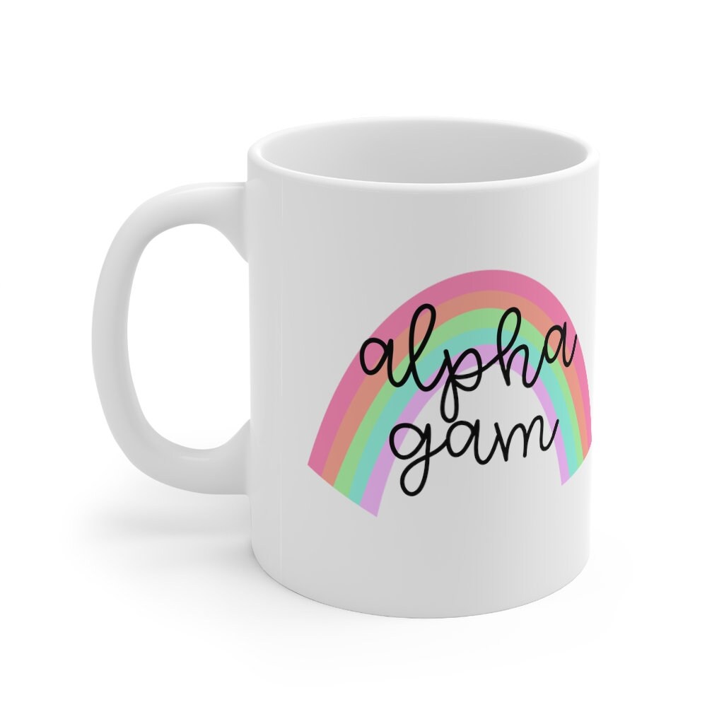 Alpha Gamma Delta Sorority 11oz Ceramic Coffee Mug | Perfect Big Little Bid Day New Member Gift