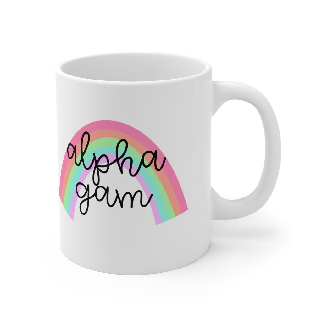 Alpha Gamma Delta Sorority 11oz Ceramic Coffee Mug | Perfect Big Little Bid Day New Member Gift