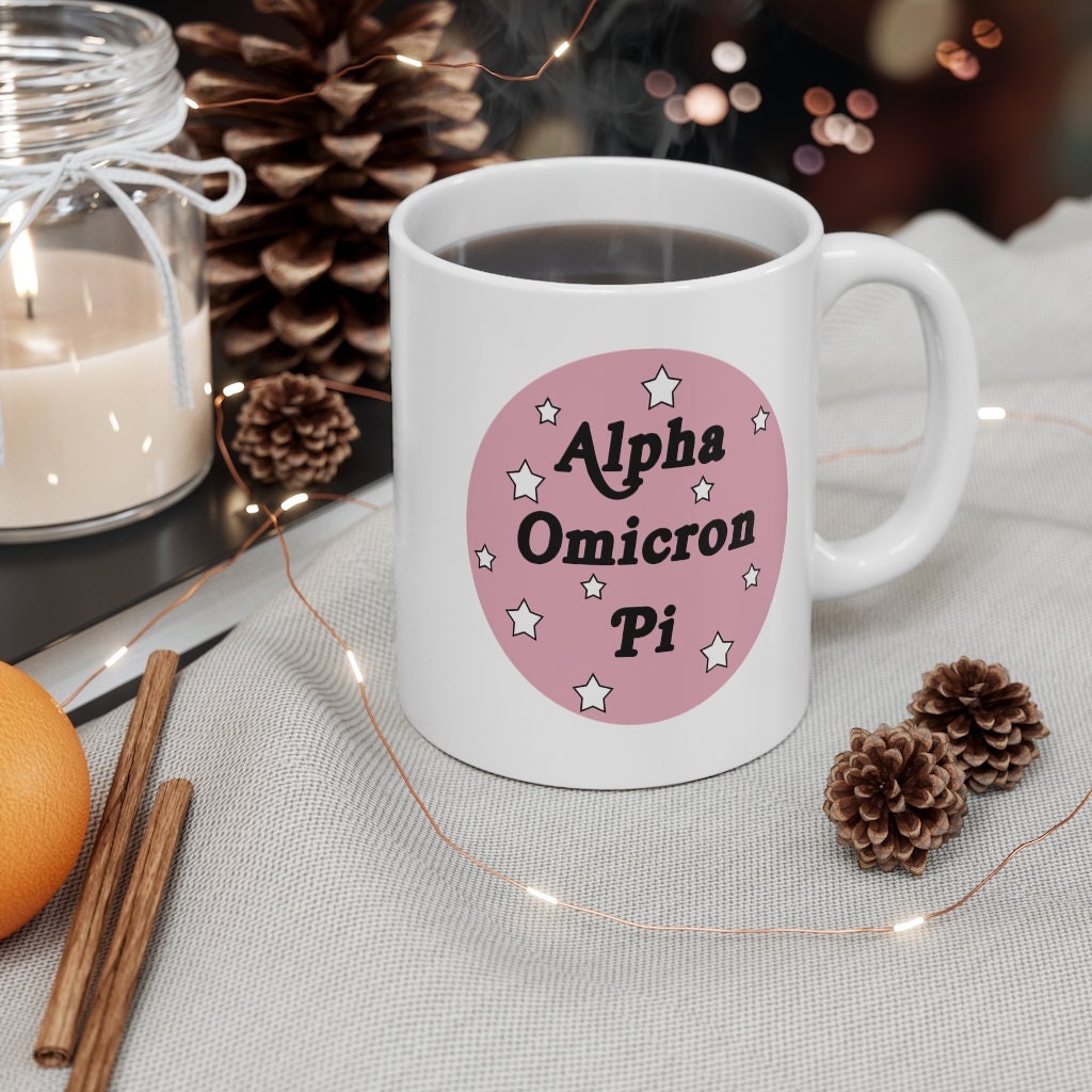 Alpha Omicron Pi AOII Sorority Ceramic Coffee Mug | Perfect Big Little Bid Day New Member Gift