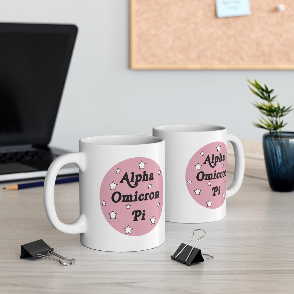 Alpha Omicron Pi AOII Sorority Ceramic Coffee Mug | Perfect Big Little Bid Day New Member Gift