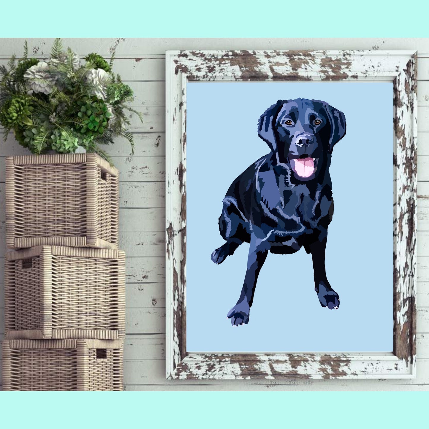 Custom Pet Portrait | Digital Download | 4x6 Print | 8x10 Print | Dog Painting, Cat Painting, Cat, Portrait | Illustration