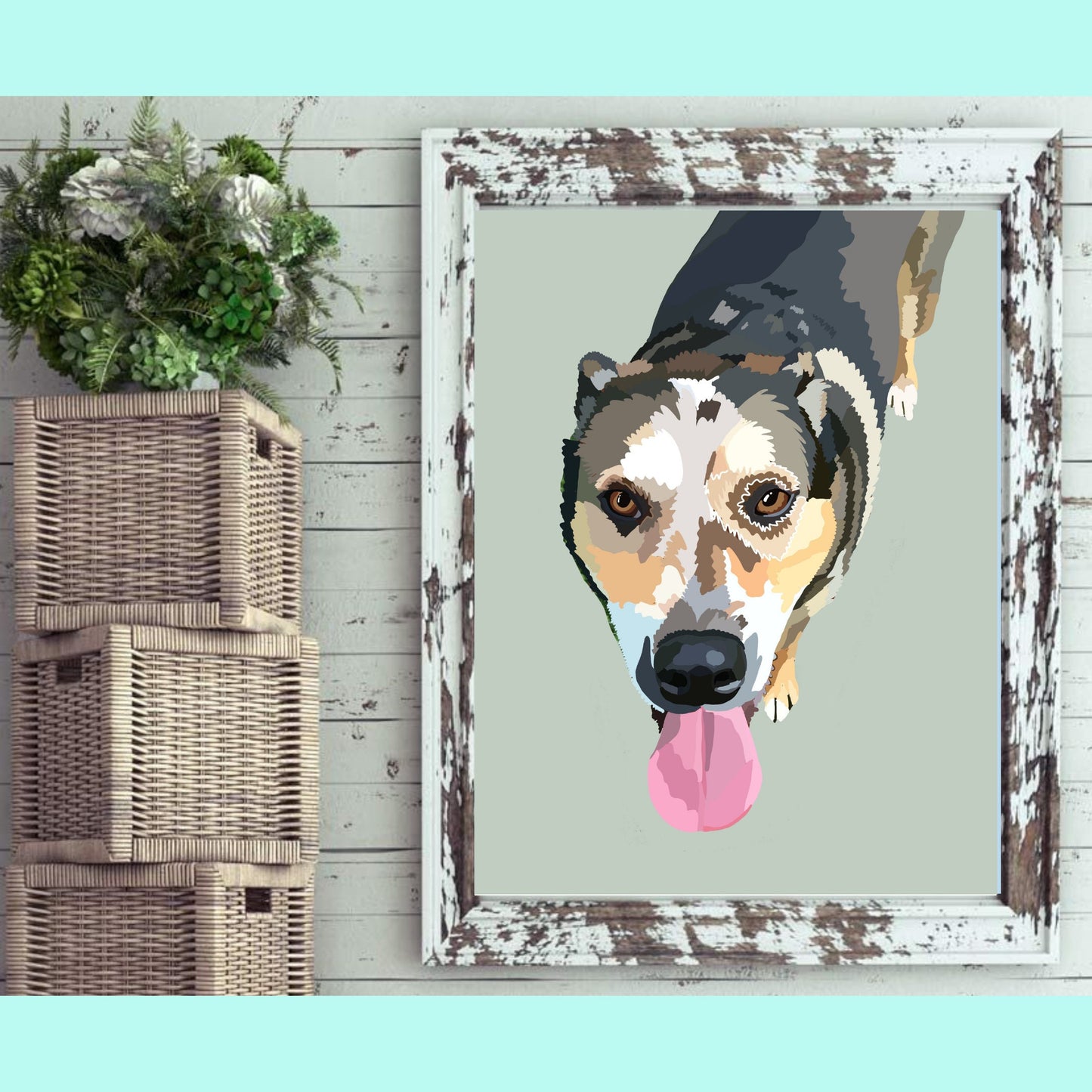 Custom Pet Portrait | Digital Download | 4x6 Print | 8x10 Print | Dog Painting, Cat Painting, Cat, Portrait | Illustration