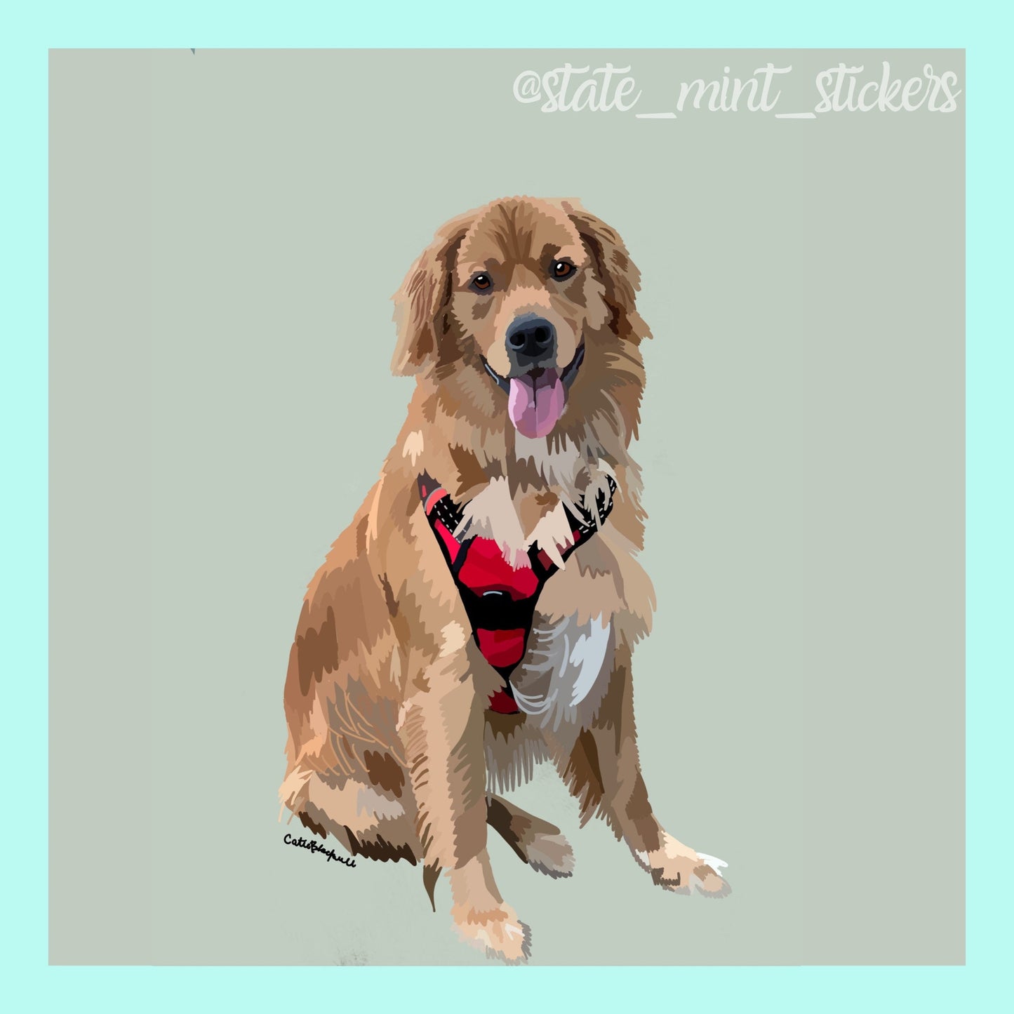Custom Pet Portrait | Digital Download | 4x6 Print | 8x10 Print | Dog Painting, Cat Painting, Cat, Portrait | Illustration