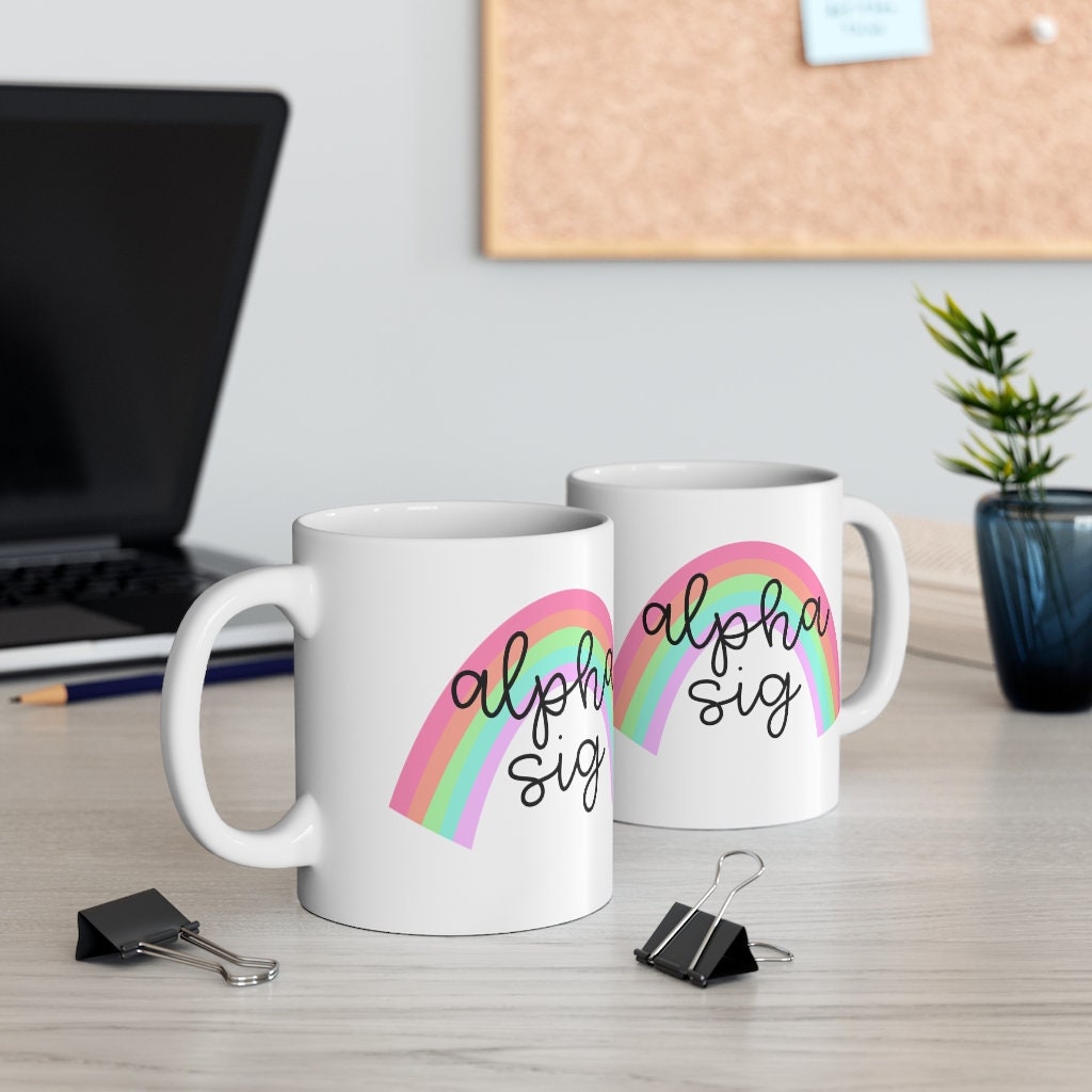 Alpha Sigma Alpha | Alpha Sigma Tau | Sorority Ceramic 11oz Coffee Mug | Perfect Big Little Bid Day New Member Gift