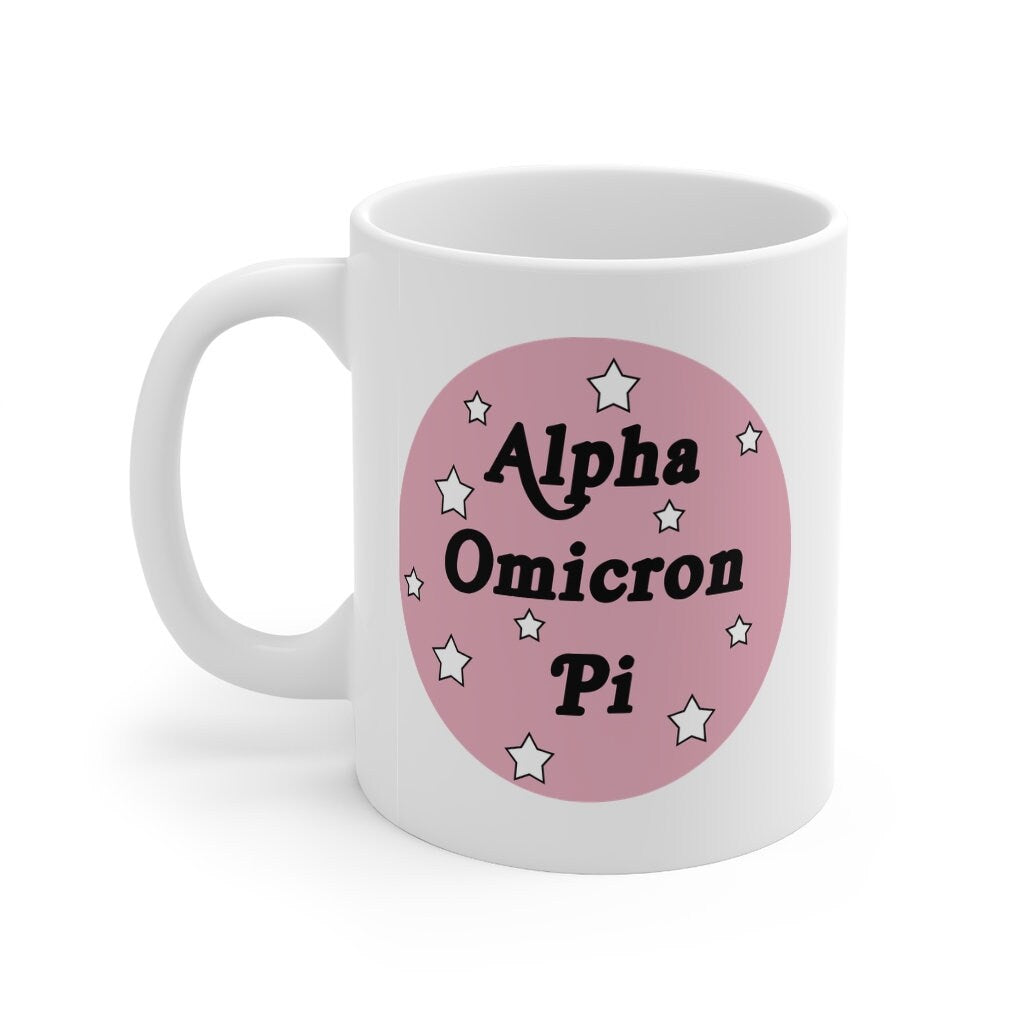 Alpha Omicron Pi AOII Sorority Ceramic Coffee Mug | Perfect Big Little Bid Day New Member Gift