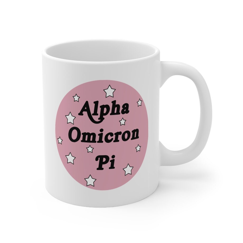 Alpha Omicron Pi AOII Sorority Ceramic Coffee Mug | Perfect Big Little Bid Day New Member Gift